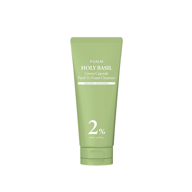 P.CALM Holy Basil Green Capsule Pack To Foam Cleanser (120ml)