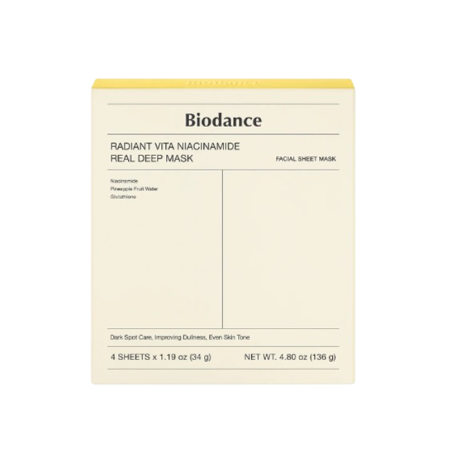 Radiant Vita Niacinamide Real Deep Mask 1Box (34g*4ea) (1Box (34g*4ea))